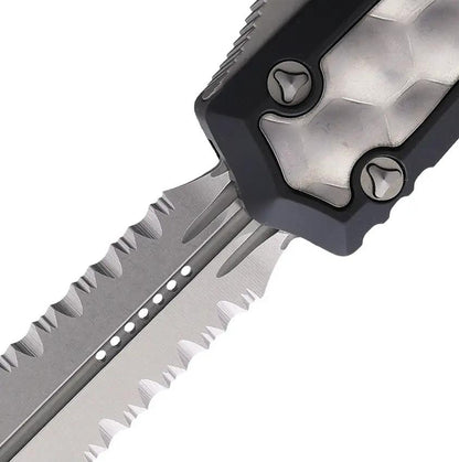 Microtech Auto Makora D E OTF Knife Automatic Opening For Knife Fans 5.13in Closed 3.38in Dagger Blade Black Handle by Microtech