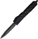 Microtech Auto Makora DE OTF Knife Black Cerakote Serrated Blade Glass Breaker for Tactical Enthusiasts by Microtech