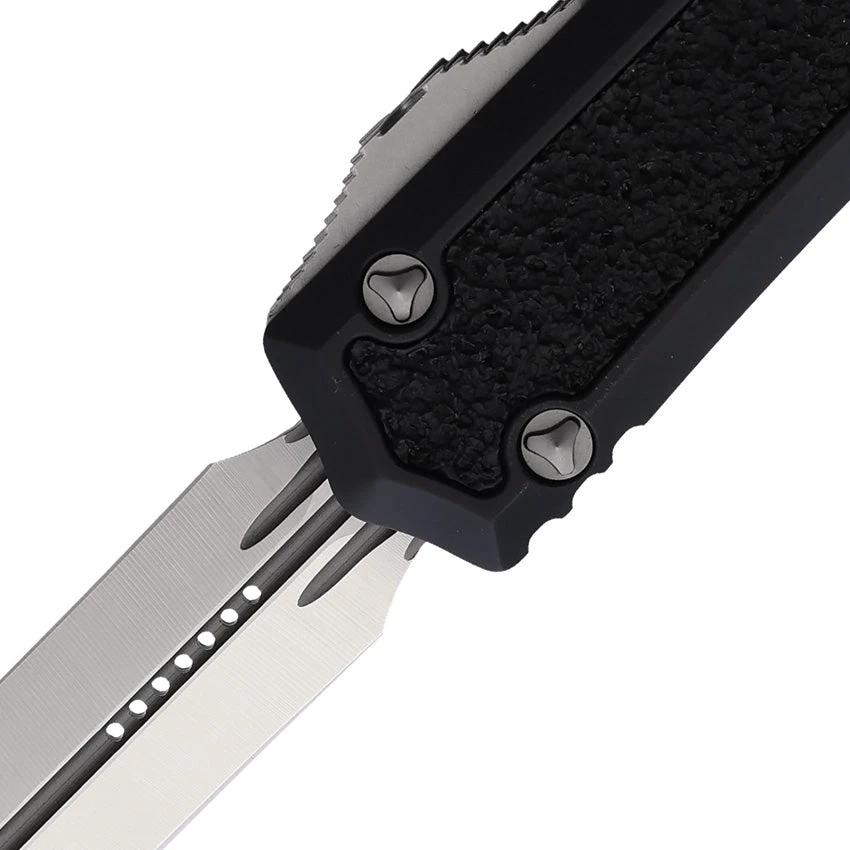 Microtech Makora Auto OTF Knife Premium Satin Blade Double Edge For EDC Enthusiasts With Glass Breaker by Microtech