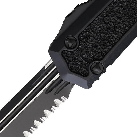 Microtech Makora Auto Knife TE OTF For EDC Enthusiasts With Automatic Opening 3.38in Serrated Tanto Blade by Microtech