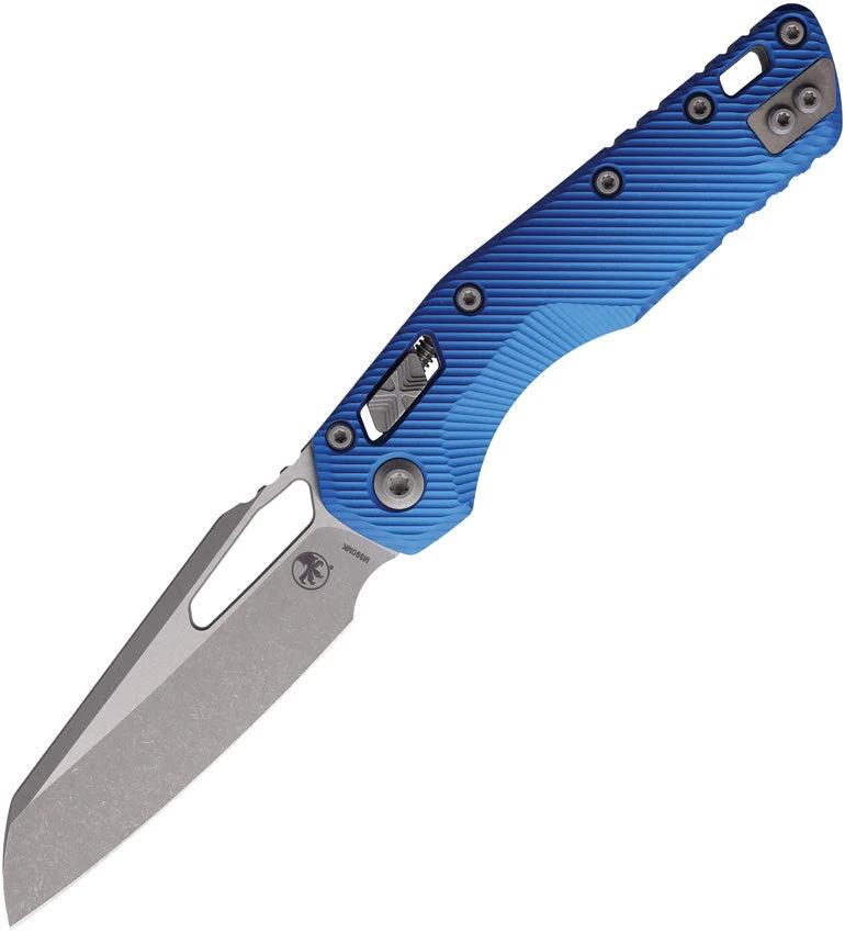 Microtech Ram Lok AP Fluted Blue Knife With M390MK Blade And Apocalyptic Finish For EDC Enthusiasts by Microtech