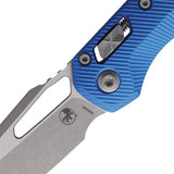 Microtech Ram Lok AP Fluted Blue Knife With M390MK Blade And Apocalyptic Finish For EDC Enthusiasts by Microtech