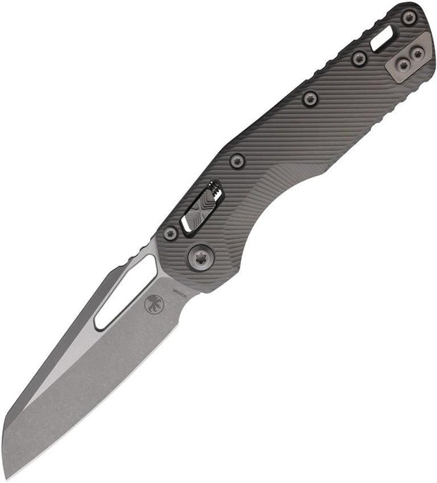 Microtech Ram-Lok AP 210 Tactical Knife With M390MK Blade Apocalyptic Finish Gray Aluminum Handle For EDC Enthusiasts by Microtech