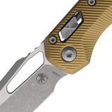 Microtech MSI Ram Lok AP Tan Aluminum Folding Knife With 3.75 Inch Apocalyptic Finish M390 Blade For Tactical EDC by Microtech