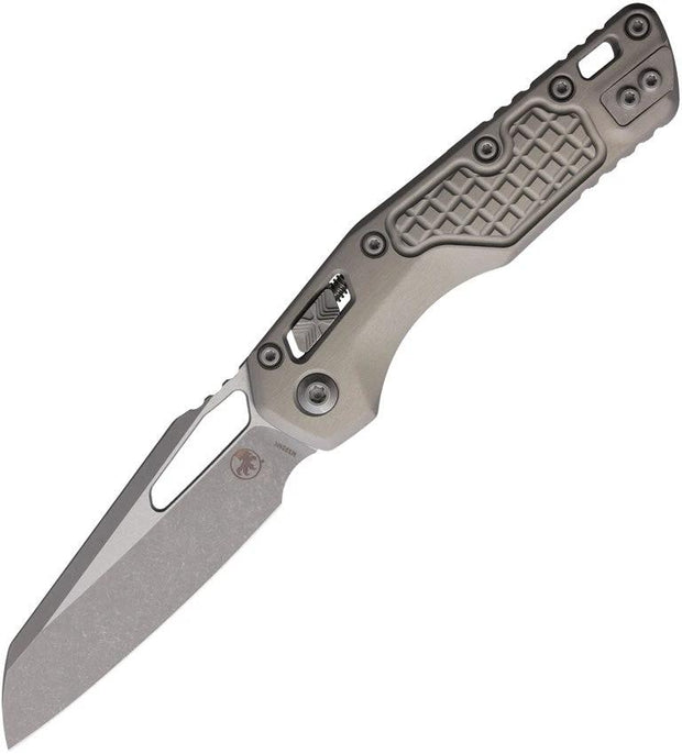 Microtech MSI Ram Lok Tri Grip Apocalyptic Gray Knife for EDC Enthusiasts with Bohler M390 Blade by Microtech