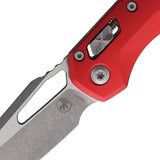 Microtech MSI Ram-Lok AP Red Folding Knife 3.75in Bohler M390MK Sheepsfoot Blade Aluminum Handle EDC by Microtech