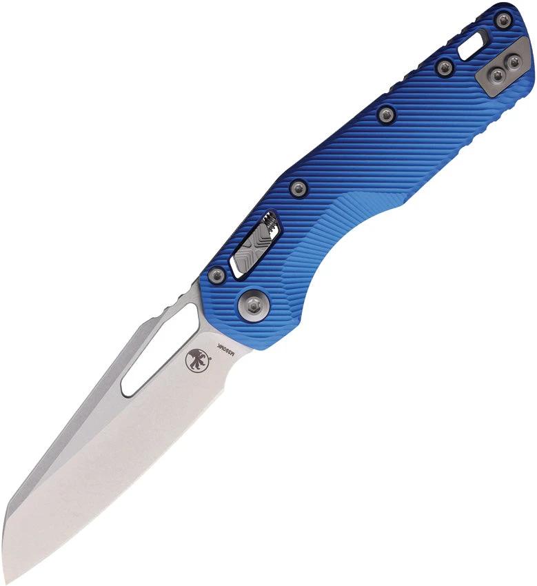 Microtech Ram Lok SW Blue Knife For EDC Enthusiasts With Stonewashed M390MK Blade And Aluminum Handle by Microtech