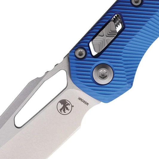 Microtech Ram Lok SW Blue Knife For EDC Enthusiasts With Stonewashed M390MK Blade And Aluminum Handle by Microtech