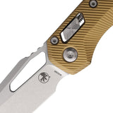 Microtech Ram-Lok SW Tan Knife 5in Closed With 3.75in Bohler M390 Premium Stonewash Blade EDC by Microtech