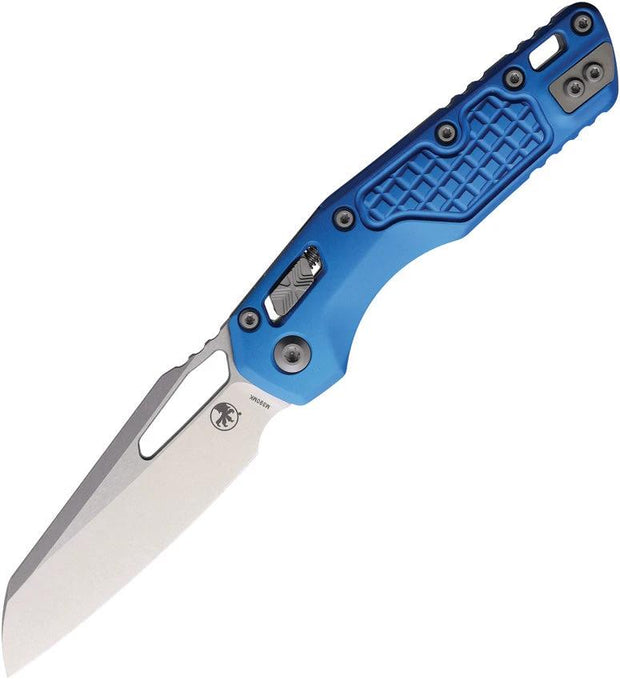 Microtech Ram Lok SW Frag Blue Knife With Frag Pattern Aluminum Handle For Tactical EDC Enthusiasts Premium M390 Blade by Microtech