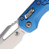 Microtech Ram Lok SW Frag Blue Knife With Frag Pattern Aluminum Handle For Tactical EDC Enthusiasts Premium M390 Blade by Microtech