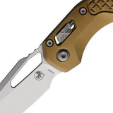 Microtech MSI Ram-Lok Tan Frag Folding Knife 3.75in M390MK Blade Stonewash Tan Aluminum Handle For EDC Enthusiasts by Microtech