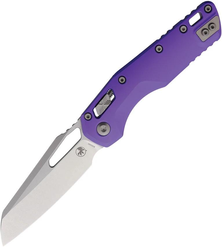 Microtech Ram Lok SW Purple Knife for EDC Enthusiasts with Purple Aluminum Handle and 3.75 Inch Stonewashed M390MK Blade by Microtech
