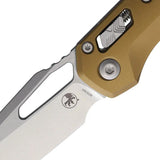 Microtech Ram Lok AP Tan Tactical Folding Knife 5 Inch Closed 3.75 Inch M390MK Stonewash Blade For EDC Enthusiasts by Microtech