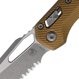 Microtech Ram-Lok AP Fluted Tan EDC Knife With M390MK Blade Partially Serrated Edition by Microtech