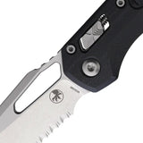 Microtech MSI Ram-Lok Black Frag Pattern G10 EDC Knife With Bohler M390MK Blade And Thumb Pull Pocket Clip by Microtech