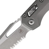 Microtech Ram Lok AP FS Gray Knife With Serrated M390 Blade For Tactical EDC Enthusiasts by Microtech