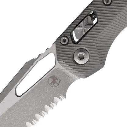 Microtech Ram Lok AP FS Gray Knife With Serrated M390 Blade For Tactical EDC Enthusiasts by Microtech