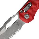 Microtech Ram Lok AP Red Apocalyptic Finish Serrated M390MK Blade Knife For Tactical Collectors by Microtech