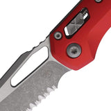 Microtech MSI Ram-Lok AP Red 210-12APRD Serrated Sheepsfoot Knife for EDC Pros and Collectors by Microtech