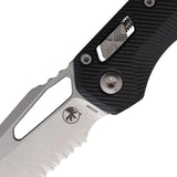Microtech Ram-Lok MSI Knife Five-Inch Closed Black G10 For EDC Enthusiasts Premium Bohler M390MK Serrated Blade by Microtech