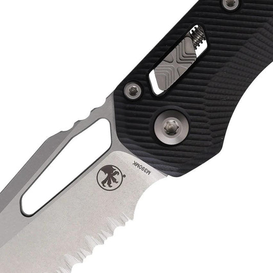 Microtech Ram-Lok MSI Knife Five-Inch Closed Black G10 For EDC Enthusiasts Premium Bohler M390MK Serrated Blade by Microtech