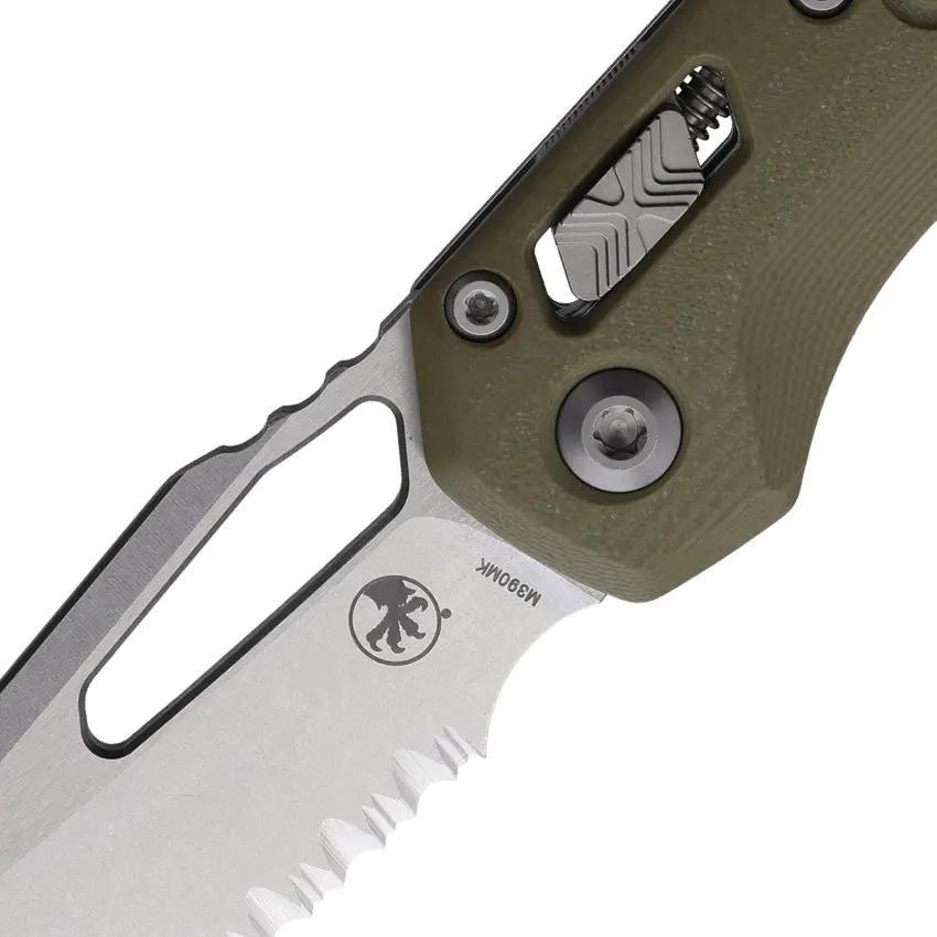 Microtech MSI Ram-Lok S E Frag OD Folding Knife For Tactical EDC With Bohler M390 Serrated Sheepsfoot Blade G10 Handle by Microtech
