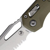 Microtech MSI Ram-Lok S E Frag OD Folding Knife For Tactical EDC With Bohler M390 Serrated Sheepsfoot Blade G10 Handle by Microtech