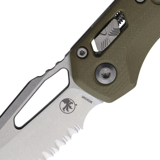 Microtech MSI Ram-Lok S E Frag OD Folding Knife For Tactical EDC With Bohler M390 Serrated Sheepsfoot Blade G10 Handle by Microtech