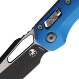 Microtech MSI Ram-Lok Blue Folding Knife For EDC Enthusiasts With 3.75in M390MK Sheepsfoot Blade 5in Closed by Microtech