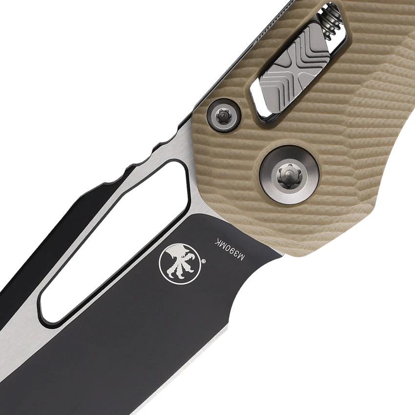 Microtech Ram-Lok Tan EDC Knife M390MK Sheepsfoot Blade 3.75In Closed 5In G10 Handle Boxed by Microtech