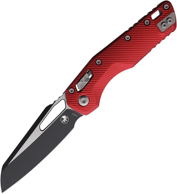 Microtech Ram-Lok Red 210-1FLRD EDC Knife With Bohler M390MK Blade And Red Aluminum Handle Thumb Pull by Microtech