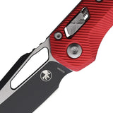 Microtech Ram-Lok Red 210-1FLRD EDC Knife With Bohler M390MK Blade And Red Aluminum Handle Thumb Pull by Microtech