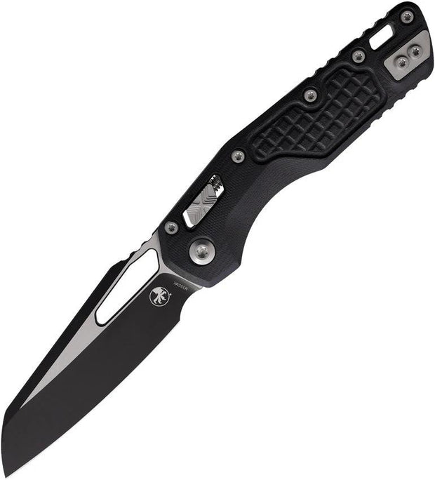 Microtech Ram-Lok Frag G10 Knife Black 5in Closed Bohler M390MK Two Tone Sheepsfoot Blade For Tactical EDC Pros by Microtech