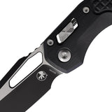 Microtech Ram-Lok Frag G10 Knife Black 5in Closed Bohler M390MK Two Tone Sheepsfoot Blade For Tactical EDC Pros by Microtech