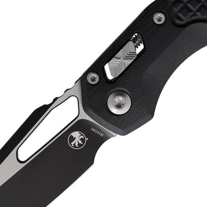 Microtech Ram-Lok Frag G10 Knife Black 5in Closed Bohler M390MK Two Tone Sheepsfoot Blade For Tactical EDC Pros by Microtech