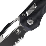 Microtech Ram Lok Folding Knife Black G10 Handle 3.75 Inch Blade M390 For EDC Enthusiasts Partially Serrated by Microtech