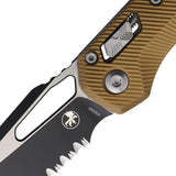 Microtech MSI Ram-Lok SE Fluted Tan Partially Serrated PS EDC Knife Premium Bohler M390MK Blade Tactical Enthusiasts by Microtech