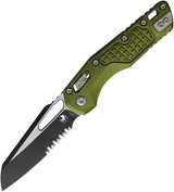 Microtech Ram-Lok PS OD Knife With Bohler M390MK Two-Tone Serrated Sheepsfoot Blade OD Green Aluminum Handle For EDC by Microtech