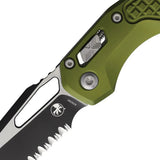 Microtech Ram-Lok PS OD Knife With Bohler M390MK Two-Tone Serrated Sheepsfoot Blade OD Green Aluminum Handle For EDC by Microtech