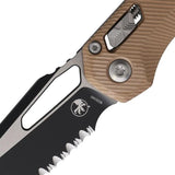 Microtech MSI Ram-Lok FS Folding Knife Brown Fluted Aluminum Handle 3.75in M390MK Serrated Sheepsfoot EDC Enthusiasts by Microtech