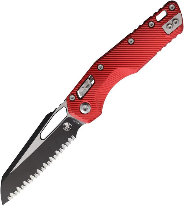 Microtech Ram Lok FS Red EDC Knife For Tactical Enthusiasts With Durable Aluminum Handle And Sheepsfoot Blade by Microtech