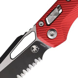 Microtech Ram Lok FS Red EDC Knife For Tactical Enthusiasts With Durable Aluminum Handle And Sheepsfoot Blade by Microtech