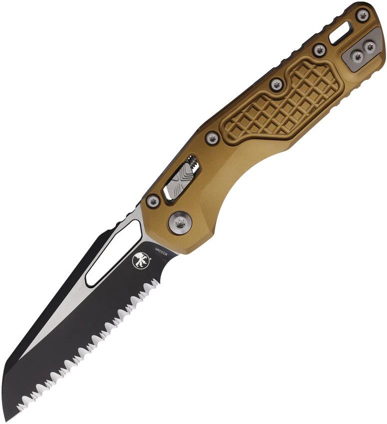 Microtech MSI Ram Lok Tan FS 2103FRTA Knife With Bohler M390MK Blade And Tan Frag Aluminum Handle For EDC Enthusiasts by Microtech