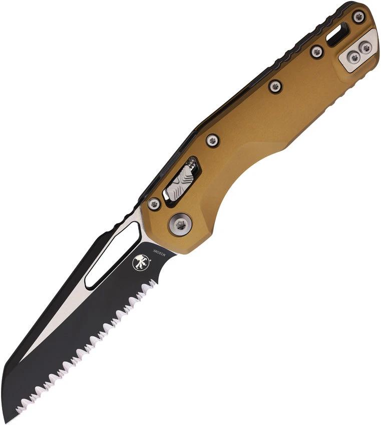 Microtech MSI Ram Lok Tan FS 210 3TA EDC Knife With Serrated Bohler M390MK Blade by Microtech
