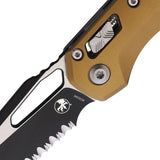 Microtech MSI Ram Lok Tan FS 210 3TA EDC Knife With Serrated Bohler M390MK Blade by Microtech