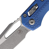Premium Microtech Ram Lok Tri Grip AP Blue Knife For EDC Enthusiasts With M390MK Sheepsfoot Blade by Microtech