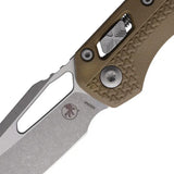 Microtech Ram-Lok Tri Grip AP DE EDC Knife With 3.75-Inch Bohler M390 Sheepsfoot Blade by Microtech