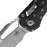 Microtech MSI RamLok TriGrip Ap Flag Knife For Collectors With Bohler M390MK Blade Apocalyptic Finish Black by Microtech