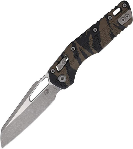 Microtech Ram Lok Tri Grip AP Tiger Stripe Folding Knife 210T 10APPMTRC Bohler M390MK For EDC Enthusiasts by Microtech